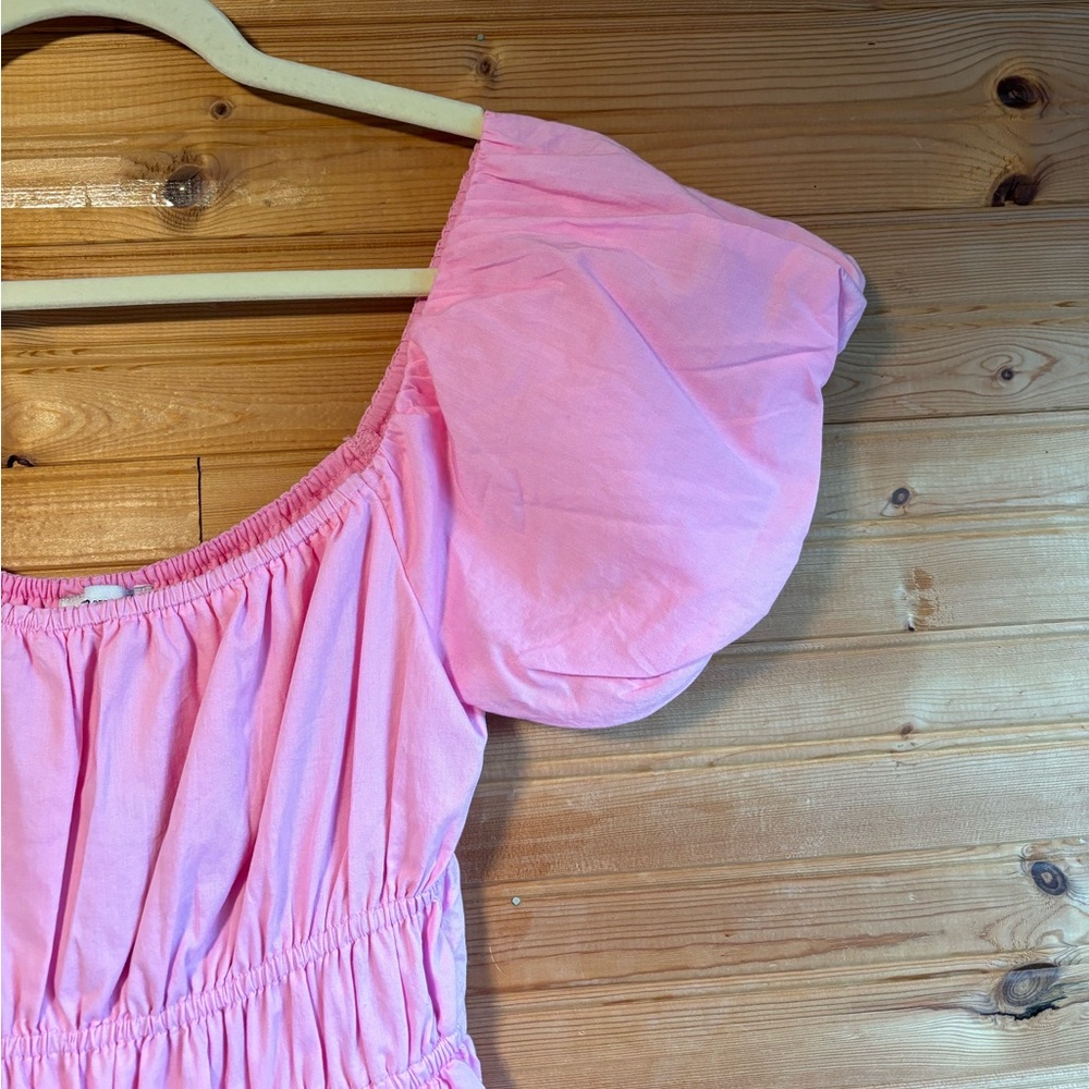 New, Hollister Puff Sleeve Pink Dress - Picture 5 of 12